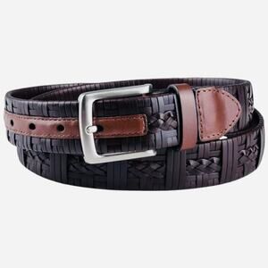Perfect Tommy Bahama Men's Casual Stretch Braided Brown, Tan Leather Belt 38/39